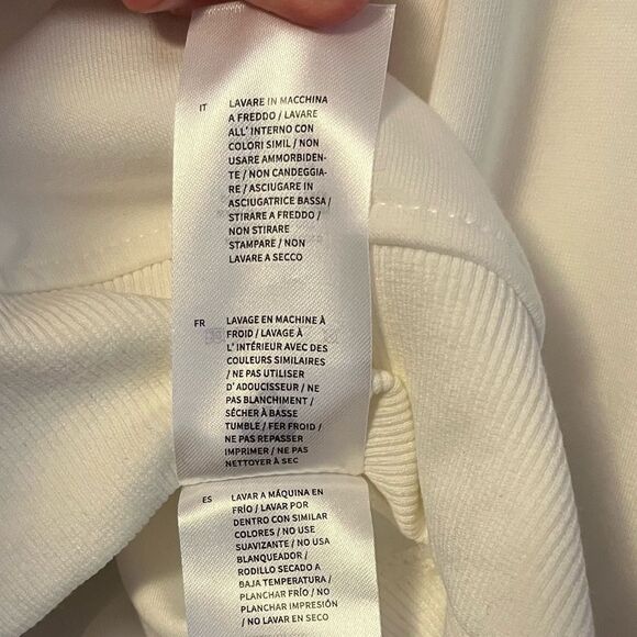 Aelfric Eden Denim Lapel 1/4 Zip Sweatshirt Star front EUC White/Pink SZ XL - Picture 9 of 9